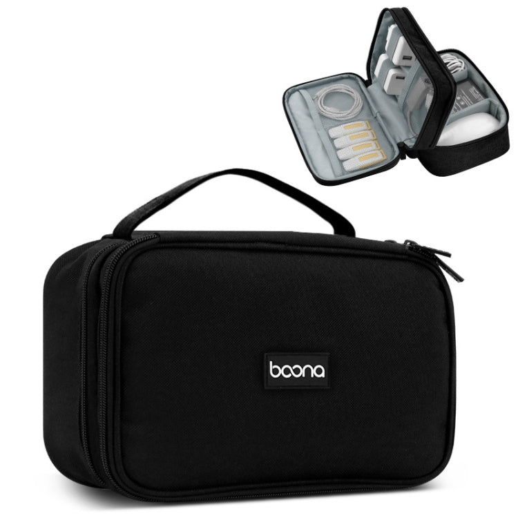 Baona Multifunctional Earphone Data Cable Digital Storage Bag, Spec:, Single-layer (Gray), Single-layer (Black), 2-layer (Gray), 2-layer (Black), Single-Layer Box (Gray), Single-Layer Box (Black), 2-layer Box (Gray), 2-layer Box (Black), XL (Gray)