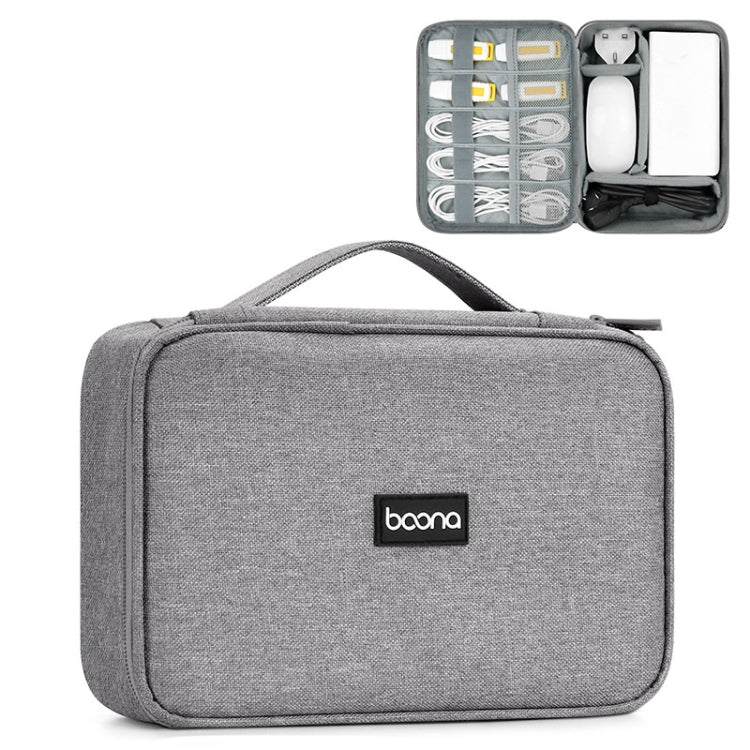 Baona Multifunctional Earphone Data Cable Digital Storage Bag, Spec:, Single-layer (Gray), Single-layer (Black), 2-layer (Gray), 2-layer (Black), Single-Layer Box (Gray), Single-Layer Box (Black), 2-layer Box (Gray), 2-layer Box (Black), XL (Gray)