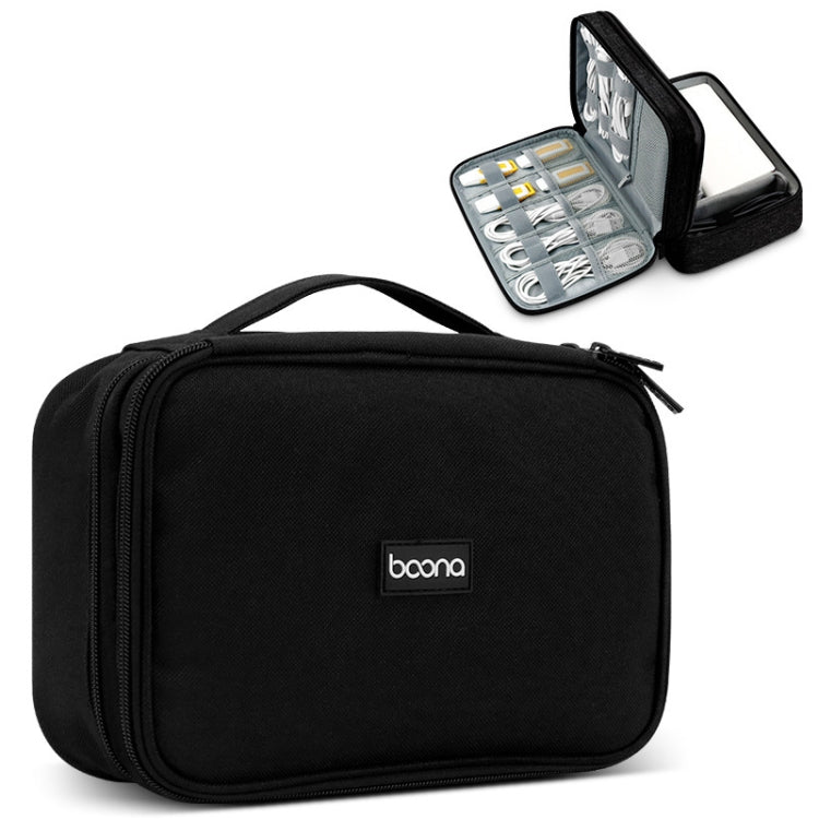 Baona Multifunctional Earphone Data Cable Digital Storage Bag, Spec:, Single-layer (Gray), Single-layer (Black), 2-layer (Gray), 2-layer (Black), Single-Layer Box (Gray), Single-Layer Box (Black), 2-layer Box (Gray), 2-layer Box (Black), XL (Gray)