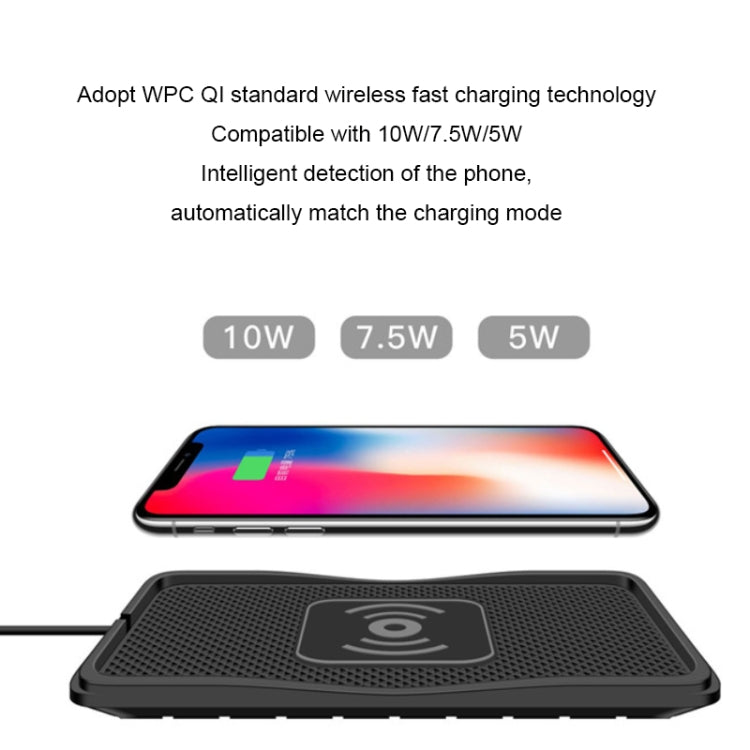 C3 15W Car QI Wireless Charger Launch Pad Anti-slip Mat, C3 Type-C Interface