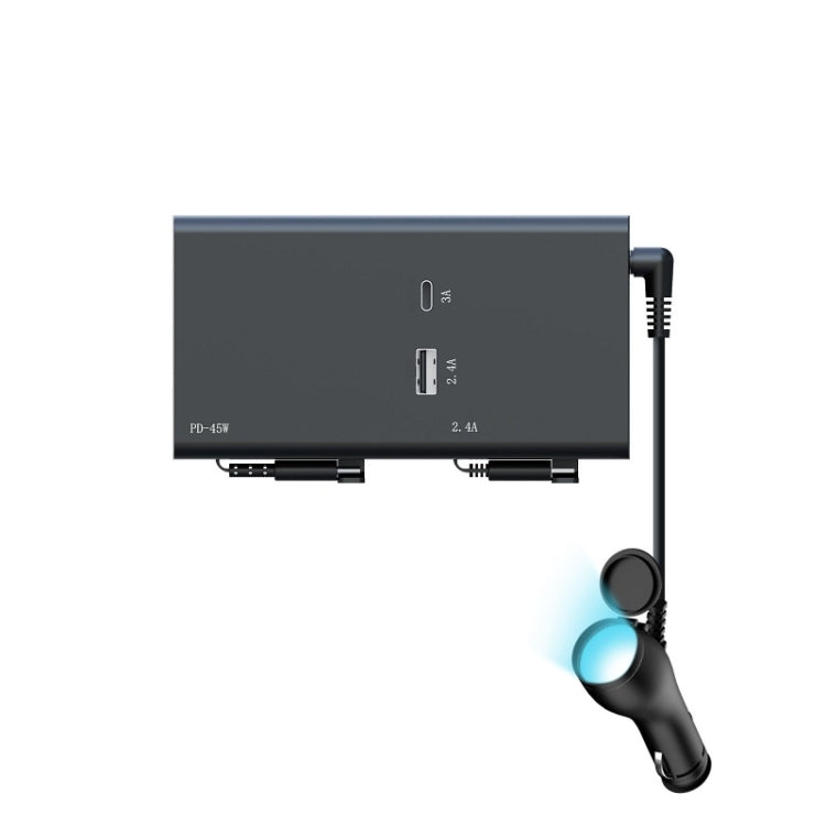 65W PD Dual Cable Retractable Fast Charging Car USB Charger, 13th-generation