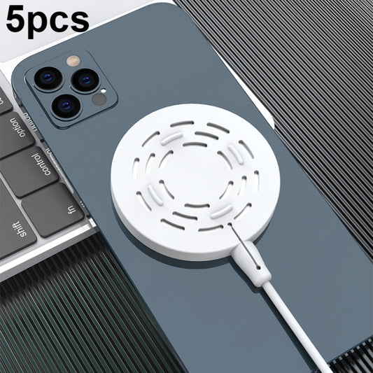 5pcs CP06 Magsafe Wireless Charger Silicone Protective Case, CP06 White, CP06 Pink, CP06 Grey, CP06 Black