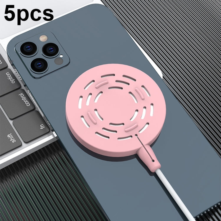 5pcs CP06 Magsafe Wireless Charger Silicone Protective Case, CP06 White, CP06 Pink, CP06 Grey, CP06 Black