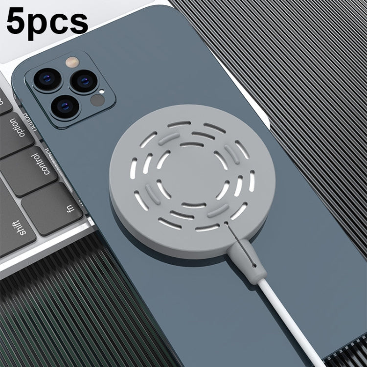 5pcs CP06 Magsafe Wireless Charger Silicone Protective Case, CP06 White, CP06 Pink, CP06 Grey, CP06 Black