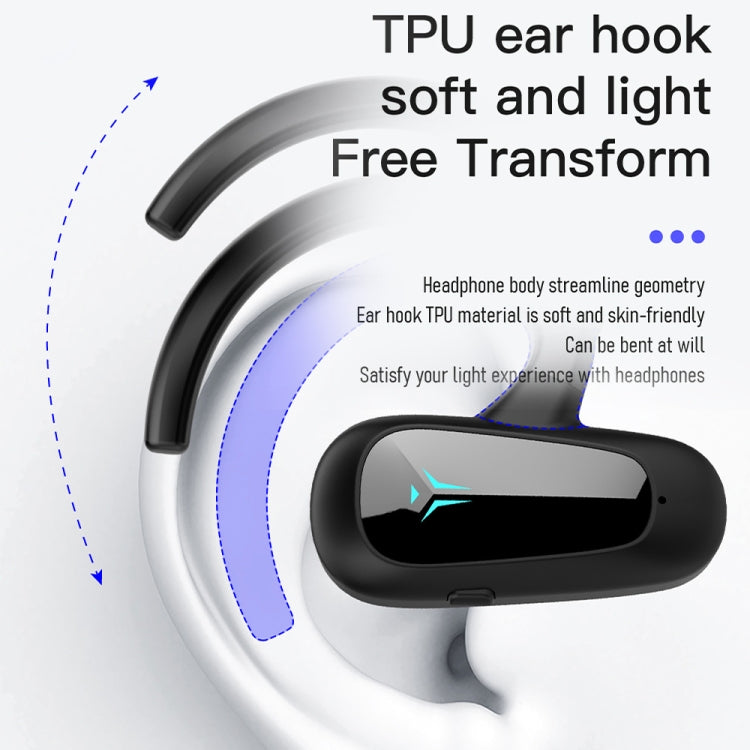 Bone Conduction Concepts Digital Display Stereo Bluetooth Earphones, Style:, Single Ear, Dual Ears With Charging Warehouse