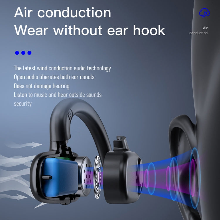 Bone Conduction Concepts Digital Display Stereo Bluetooth Earphones, Style:, Single Ear, Dual Ears With Charging Warehouse