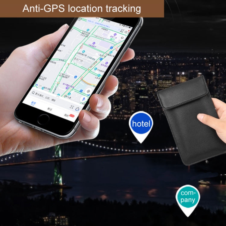 6.5 inch Anti-GPS Positioning Tracking Mobile Phone Radiation Signal Shielding Bag, 6.5 inch Black