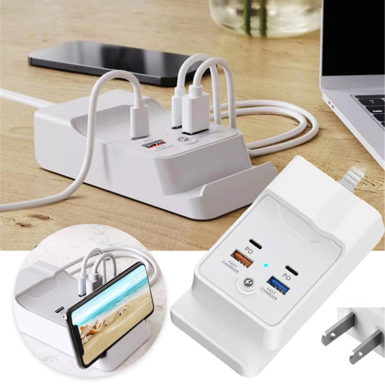 PD 20W Dual USB-C / Type-C + Dual USB 4-Port Fast Charging Hub For Smartphone Tablet, US Plug, EU Plug, USB Plug