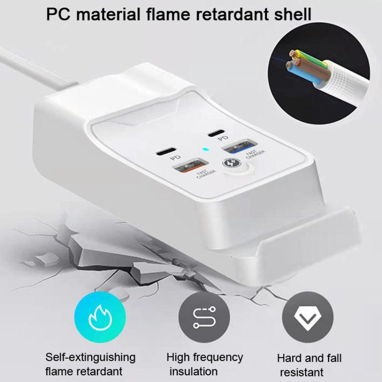 PD 20W Dual USB-C / Type-C + Dual USB 4-Port Fast Charging Hub For Smartphone Tablet, US Plug, EU Plug, USB Plug