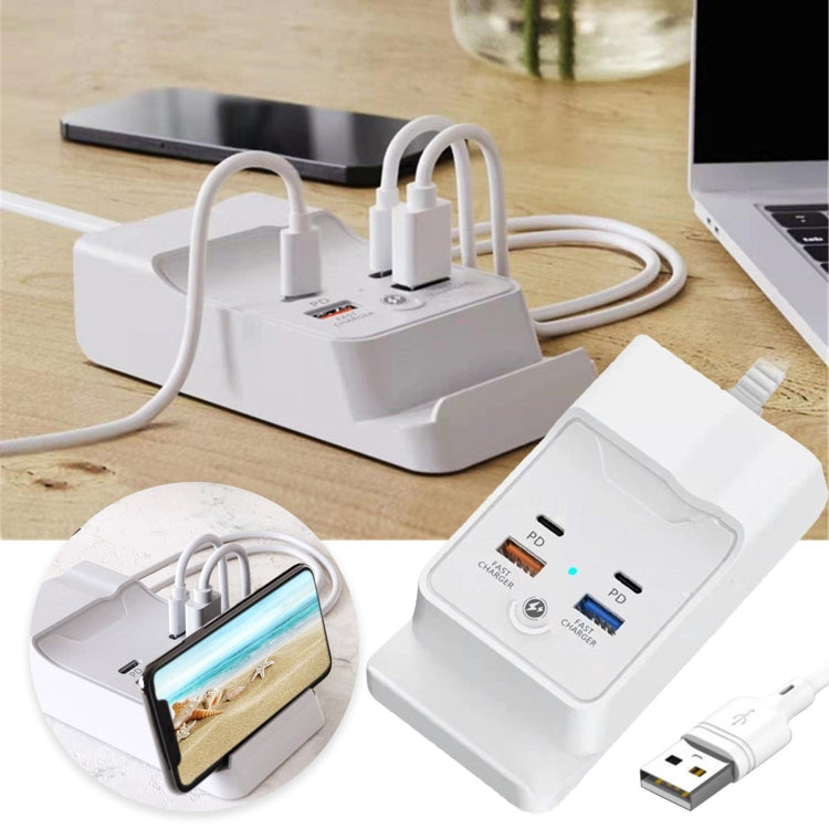 PD 20W Dual USB-C / Type-C + Dual USB 4-Port Fast Charging Hub For Smartphone Tablet, US Plug, EU Plug, USB Plug