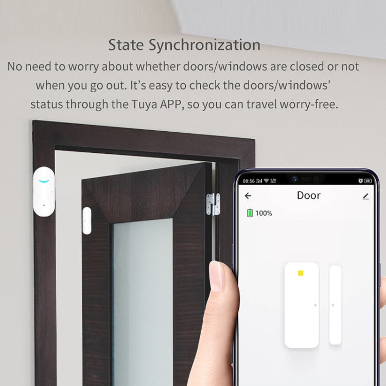 Tuya WiFi Door Magnetic Sensor Remote Intelligent Linkage Doors Windows Switch Anti-alarm APP Reminder Alarm, Tuya Door Magnetic Sensor