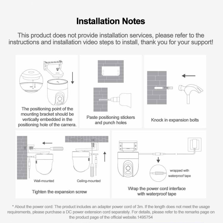 Original Xiaomi CW400 Outdoor Camera 2.5K Ultra HD Smart Full Color Night Vision IP66 Waterproof, US Plug, CW400