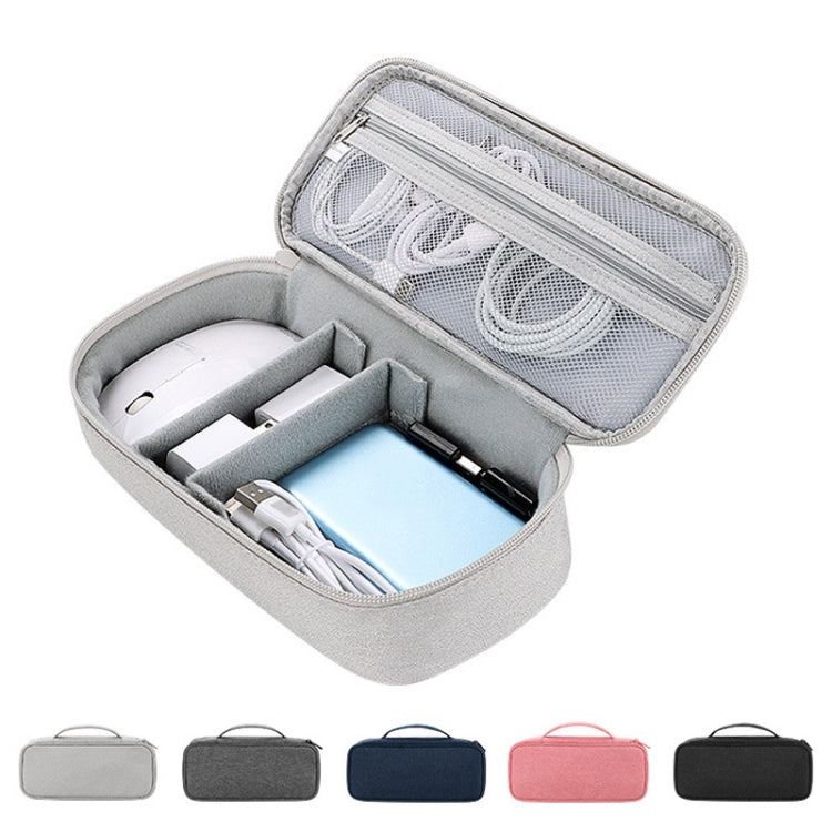 SM13 Multifunctional Digital Accessories Waterproof and Shock-absorbing Storage Bag, 25x6.5x12cm(Gray), 25x6.5x12cm(Dark Gray), 25x6.5x12cm(Navy Blue), 25x6.5x12cm(Pink), 25x6.5x12cm(Black)