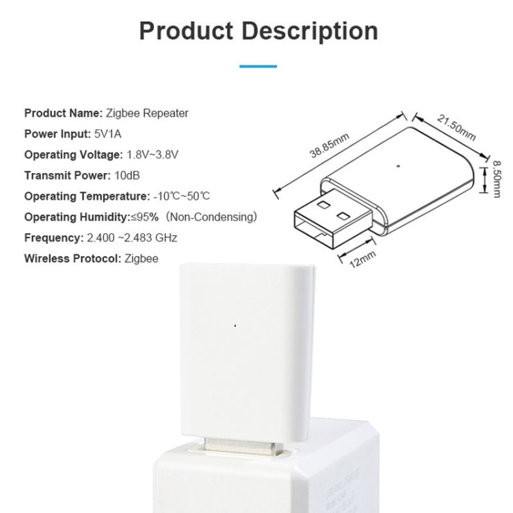 Tuya Zigbee Portable USB Wireless Smart Extender Signal Amplifier Repeater, Wireless Extender