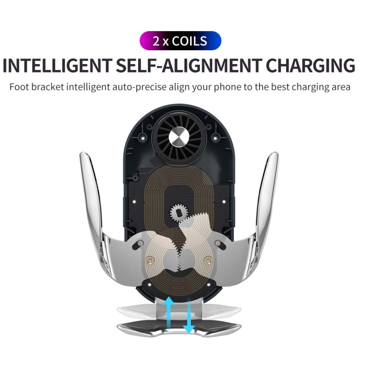 Double Coil Car Wireless Charger Water Cup Holder For Apple14 / 13 / Samsung ZFLIP4 Series, Double Coil Wireless Charger