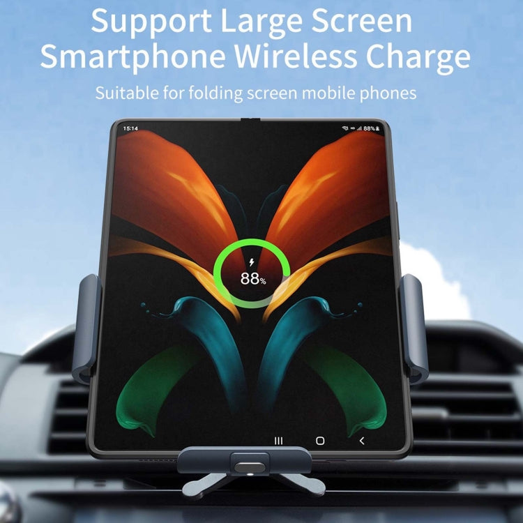 For Samsung Galaxy Z Fold4 / 3 S10 Folding Screen Mobile Phone Vehicle Bracket Dual Coil Wireless Charger, Folding Screen Wireless Charger