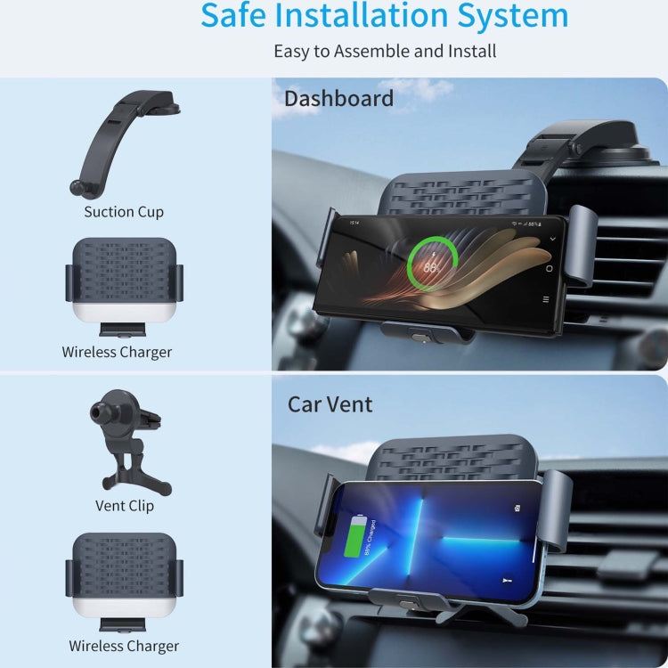 For Samsung Galaxy Z Fold4 / 3 S10 Folding Screen Mobile Phone Vehicle Bracket Dual Coil Wireless Charger, Folding Screen Wireless Charger