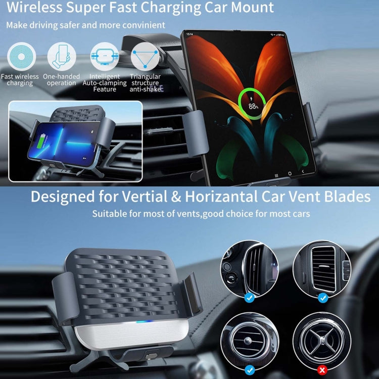 For Samsung Galaxy Z Fold4 / 3 S10 Folding Screen Mobile Phone Vehicle Bracket Dual Coil Wireless Charger, Folding Screen Wireless Charger