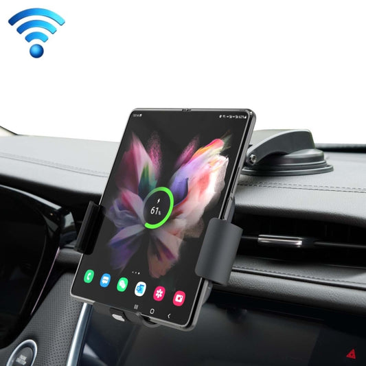 For Samsung Galaxy Z Fold4 / 3 S10 Folding Screen Mobile Phone Vehicle Bracket Dual Coil Wireless Charger, Folding Screen Wireless Charger