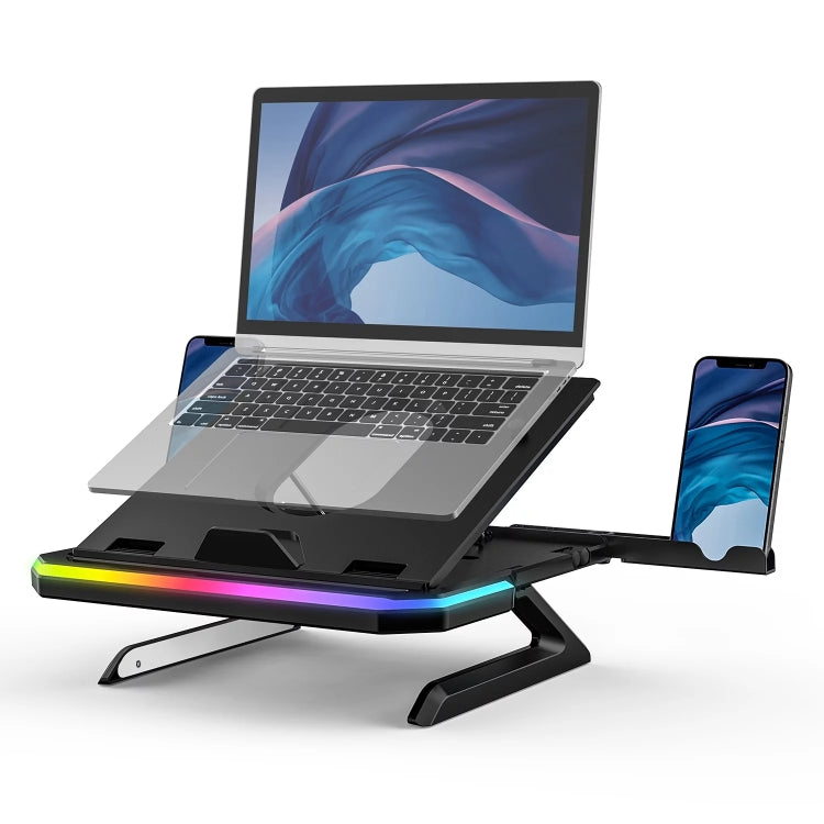 Laptop Stand with RGB Lighting 9-Level Adjustable Notebook Stand, RGB Black, RGB Pink