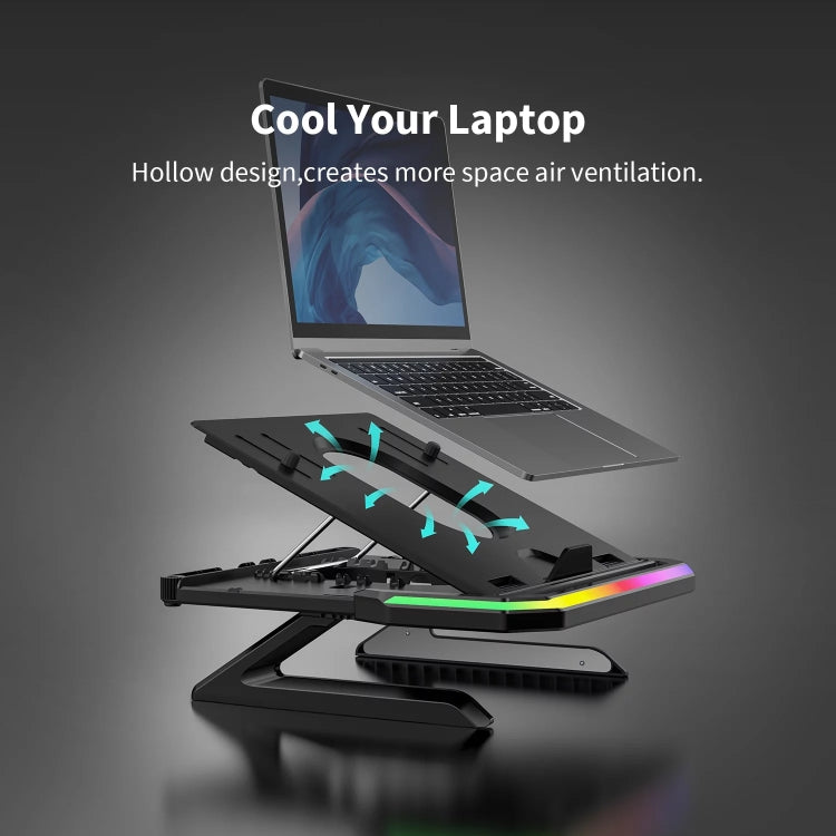 Laptop Stand with RGB Lighting 9-Level Adjustable Notebook Stand, RGB Black, RGB Pink