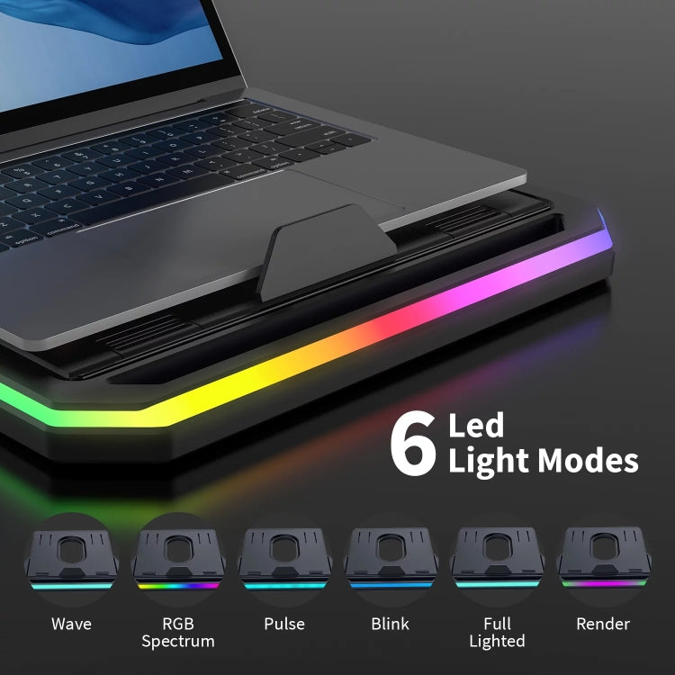 Laptop Stand with RGB Lighting 9-Level Adjustable Notebook Stand, RGB Black, RGB Pink