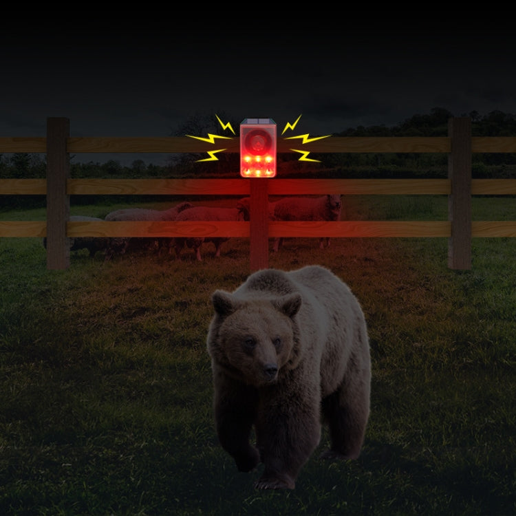 N911N Solar Alarm Infrared Sensor Sound And Light Blast Warning Light Animal Repeller, N911N