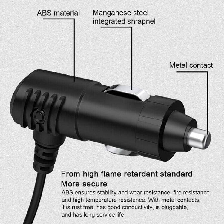 Multifunctional USB Car Cigarette Lighter Digital Display Charger, Black