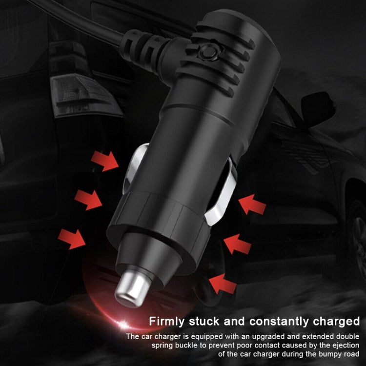 Multifunctional USB Car Cigarette Lighter Digital Display Charger, Black