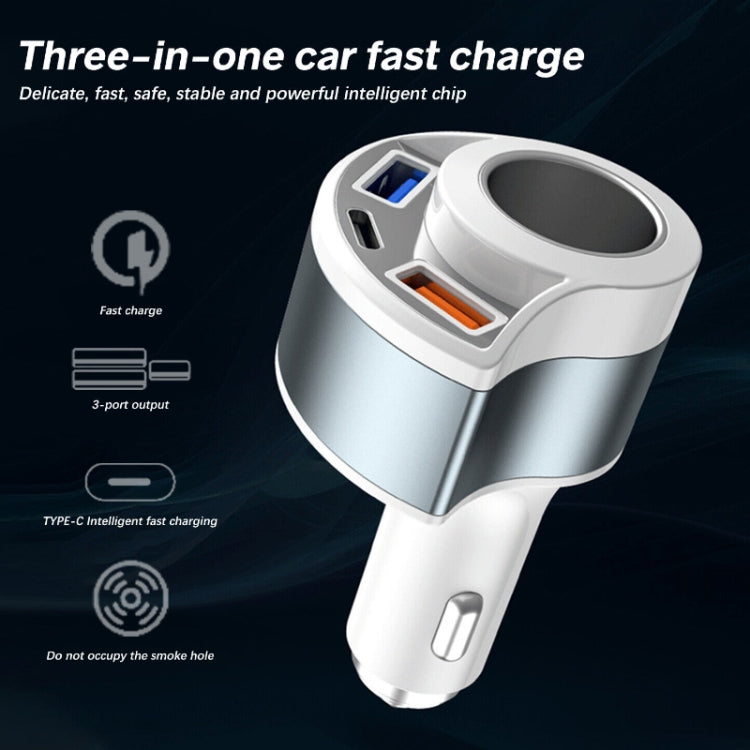 5V3A Cigarette Lighter PD Super Fast Charging Multifunctional Car Charger, 5V 3A Black, 5V 3A White