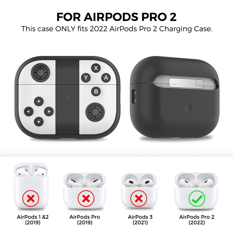 For AirPods Pro 2 AhaStyle PT-JY08 Split Silicone Cartoon Earphone Protective Case, JY08(Black And White), JY08(Blue And Red)