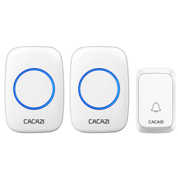 CACAZI A06-DC 1 to 2 Battery Smart Home Wireless Waterproof Doorbell, 1 to 2 (White), 1 to 2 (Black)