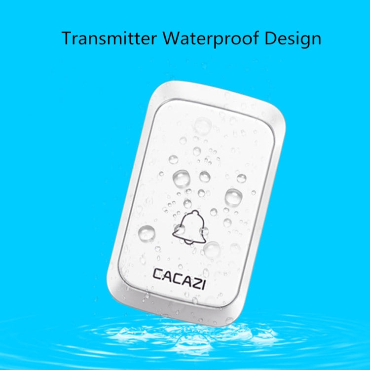 CACAZI A06-DC 1 to 2 Battery Smart Home Wireless Waterproof Doorbell, 1 to 2 (White), 1 to 2 (Black)