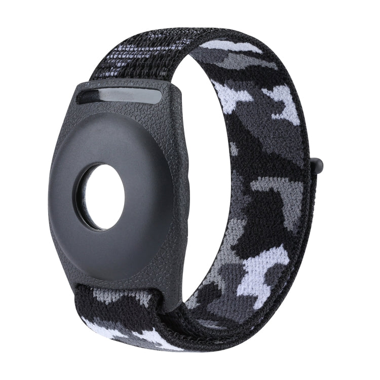 For AirTag Anti-Lost Device Case Locator Nylon Loop Watch Strap Wrist Strap, 17cm (Army Green Camouflage), 22cm (Army Green Camouflage), 17cm (Deep Green Camouflage), 22cm (Deep Green Camouflage), 17cm (Purple Camouflage), 22cm (Purple Camouflage)