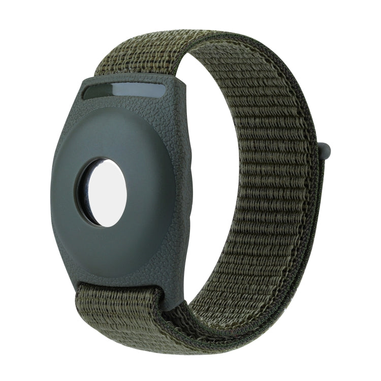 For AirTag Anti-Lost Device Case Locator Nylon Loop Watch Strap Wrist Strap, 17cm (Army Green Camouflage), 22cm (Army Green Camouflage), 17cm (Deep Green Camouflage), 22cm (Deep Green Camouflage), 17cm (Purple Camouflage), 22cm (Purple Camouflage)