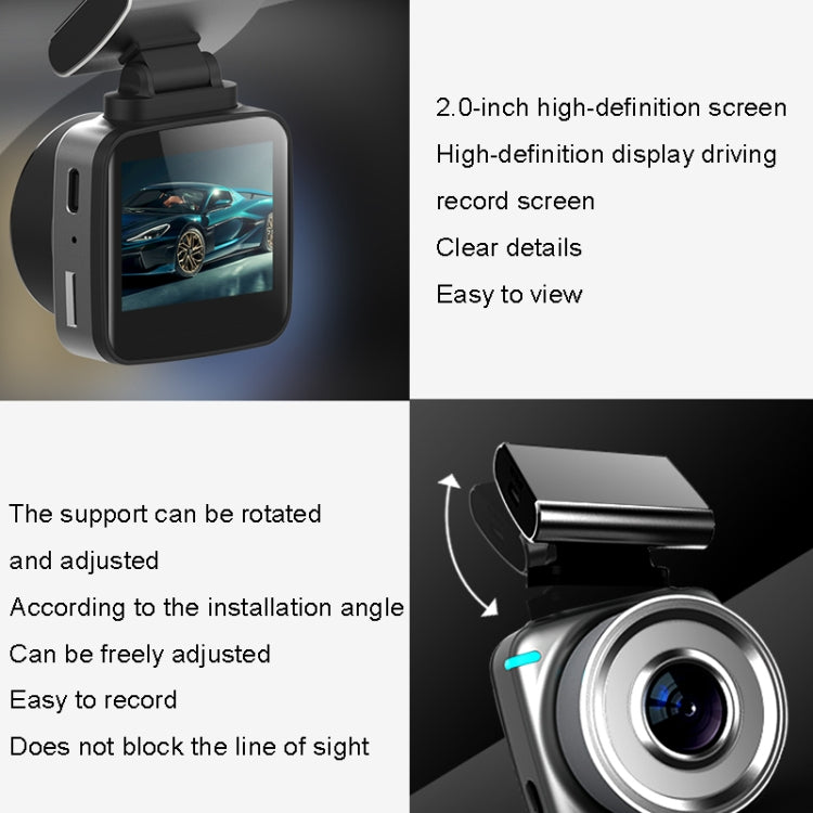 Anytek Q2M 2K Hidden HD Night Vision Dual Lens Driving Recorder, Q2M