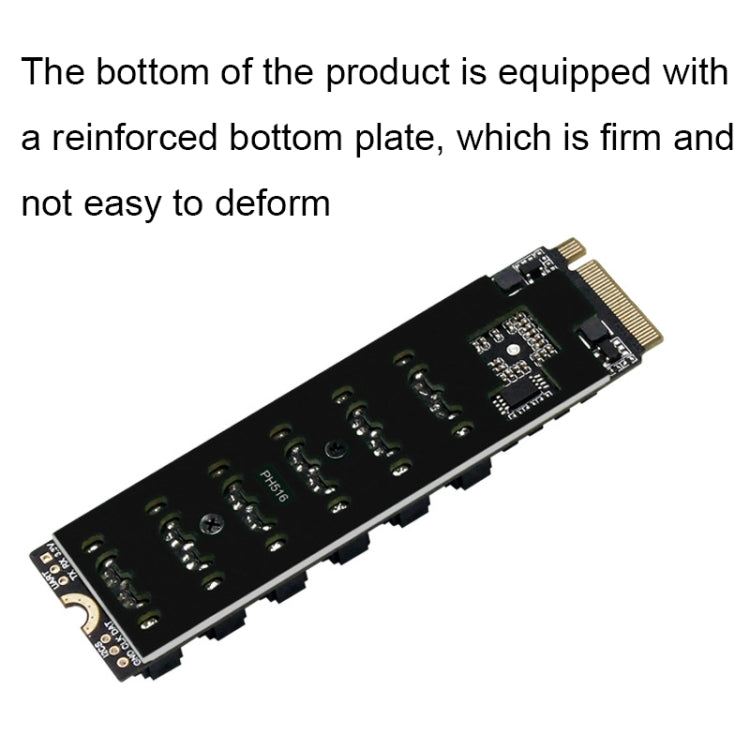 M2 M-EKY PCIE3.0 To SATA6G Transfer Expansion Card 6 Port Hard Disk Expansion Adapter Card, 6 Port