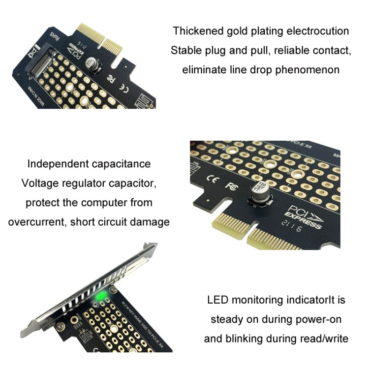 5pcs NVME Transfer Card M.2 To PCIE3.0/4.0 Full Speed X4 Expansion Card, Full Height, Half Height