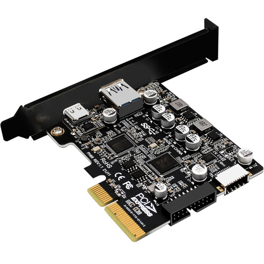 PCIE 3.0 To USB 3.2 Extension Card Type-C Port Front Type-E Expansion Riser Card, PH68