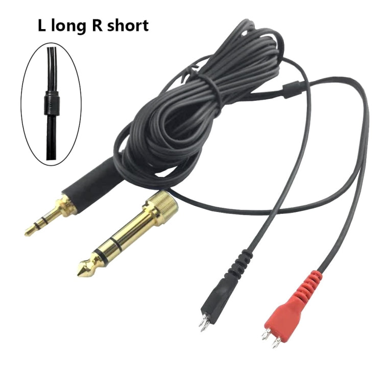 For Sennheiser HD25 / HD560 / HD540 / HD480 / HD430 / HD250 Headset Audio Cable, ZS0093 Left Long Right Short, ZS0093 Two Sides Equivalent