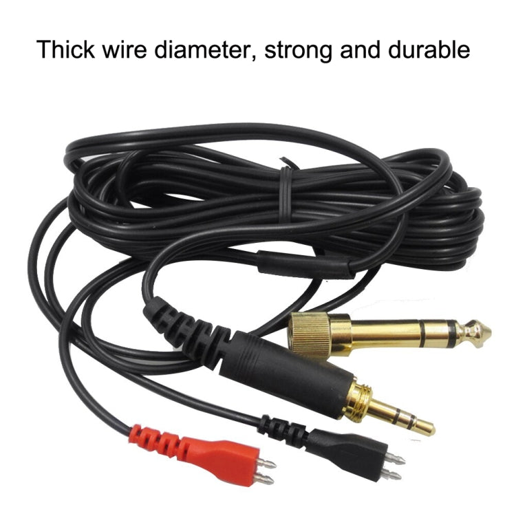 For Sennheiser HD25 / HD560 / HD540 / HD480 / HD430 / HD250 Headset Audio Cable, ZS0093 Left Long Right Short, ZS0093 Two Sides Equivalent