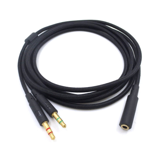 For Kingston Skyline Alpha Cloud II 3.5mm 2 In 1 Audio Cable, ZS0174 Black