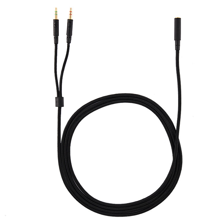 For Kingston Skyline Alpha Cloud II 3.5mm 2 In 1 Audio Cable, ZS0174 Black