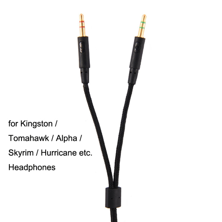 For Kingston Skyline Alpha Cloud II 3.5mm 2 In 1 Audio Cable, ZS0174 Black