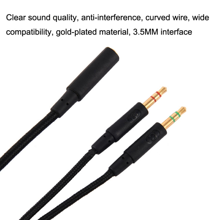 For Kingston Skyline Alpha Cloud II 3.5mm 2 In 1 Audio Cable, ZS0174 Black