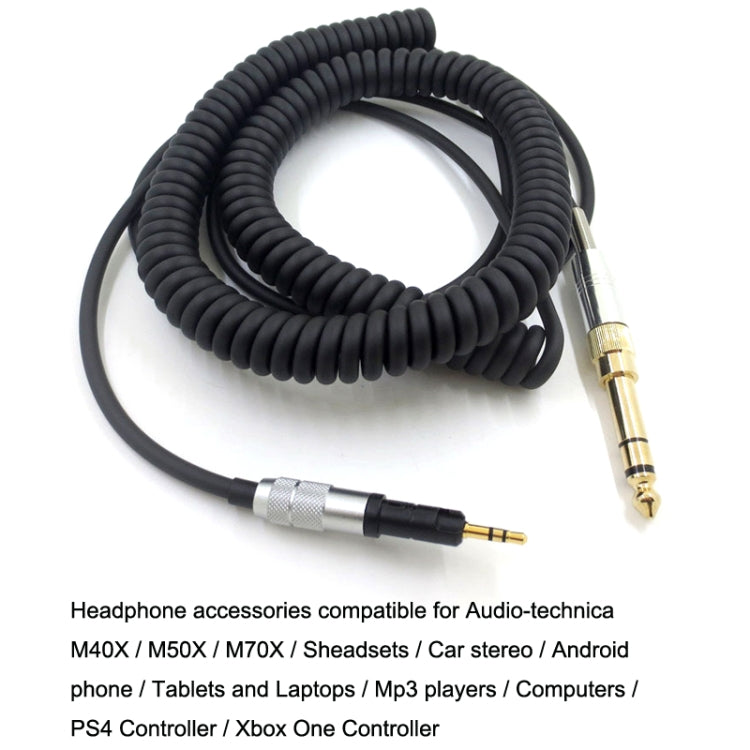 For ATH-M50X / M40X / M70X Spring Headset Audio Cable AUX 2.5mm Head, ZS0246