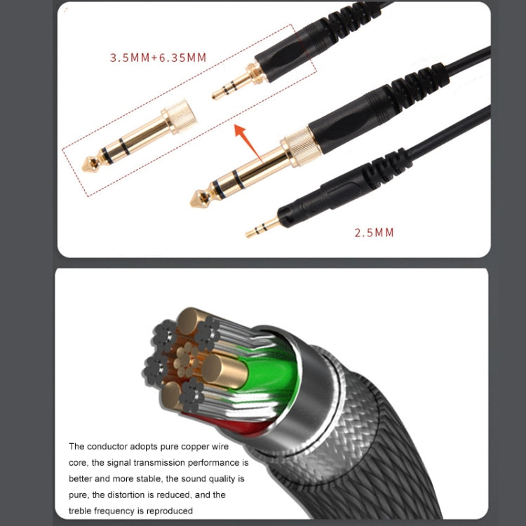 For ATH-M50X / M40X / M60X / M70X Headset Audio Cable Replacement Cable, ZS0166