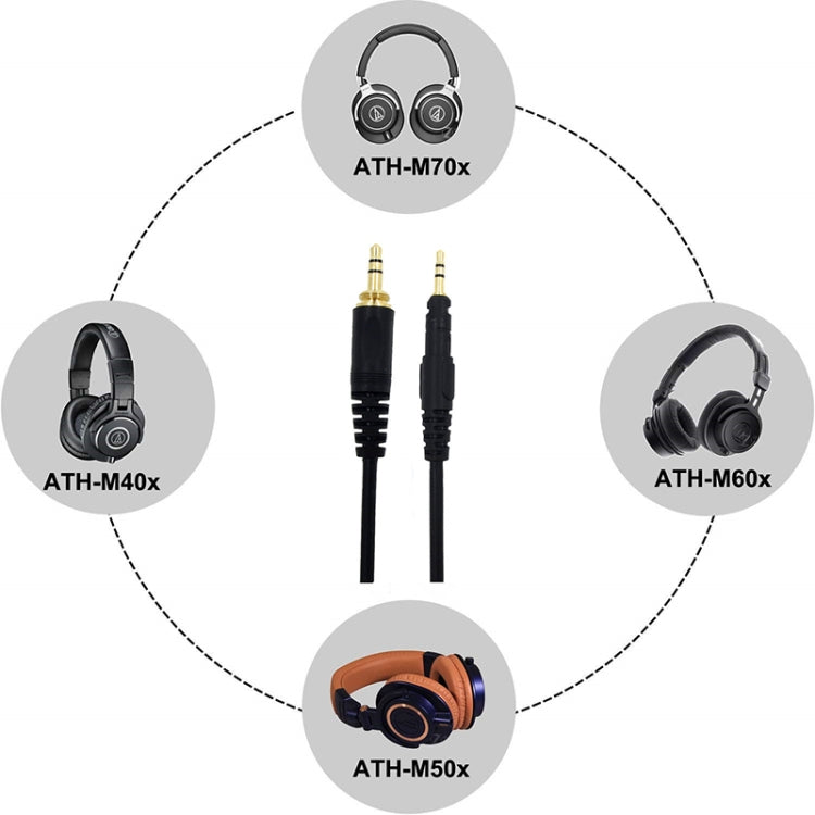 For ATH-M50X / M40X / M60X / M70X Headset Audio Cable Replacement Cable, ZS0166