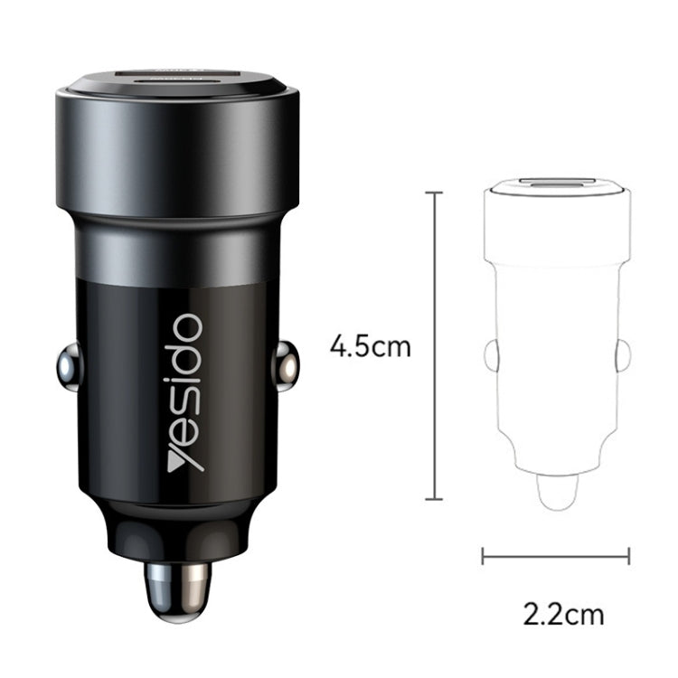 Car Charger QC3.0+PD30W Type-C/USB-C+USB Dual Port Quick Charge, Yesido Y54 With 8 Pin To Type-C/USB-C Line, Yesido Y55 With Double Type-C/USB-C Port Line