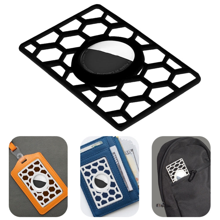 For Airtag Location Tracker Card Shape Honeycomb Protective Cover, Honeycomb White, Honeycomb Black